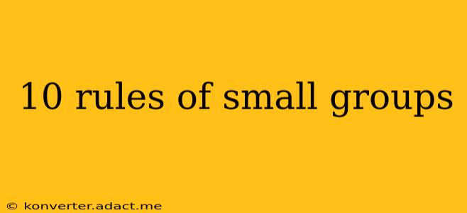 10 rules of small groups