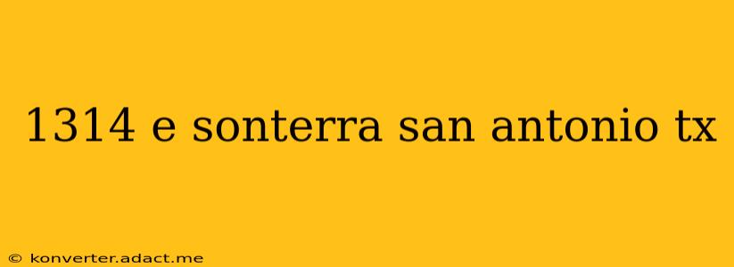 1314 e sonterra san antonio tx