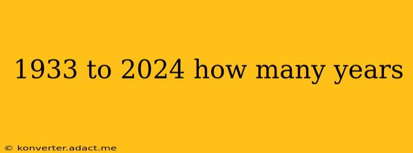 1933 to 2024 how many years