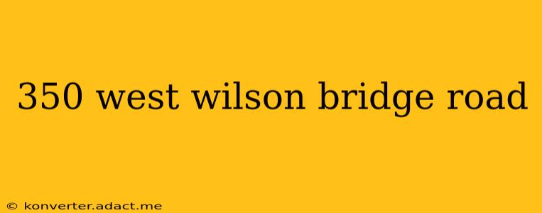 350 west wilson bridge road
