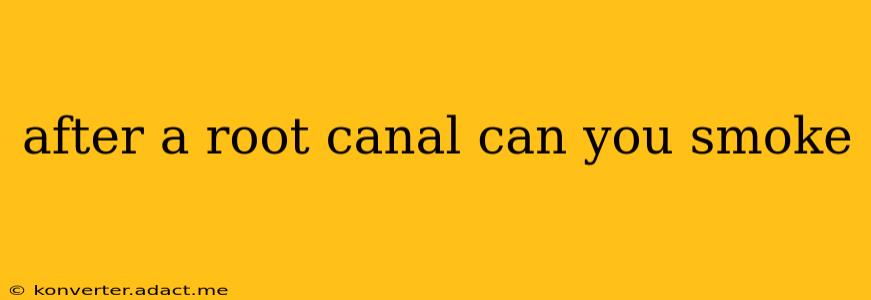after a root canal can you smoke