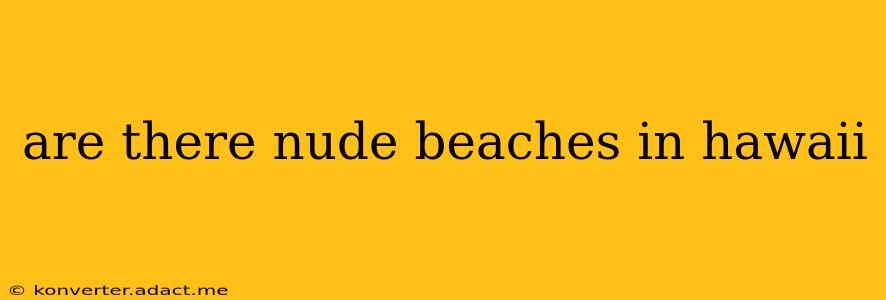 are there nude beaches in hawaii