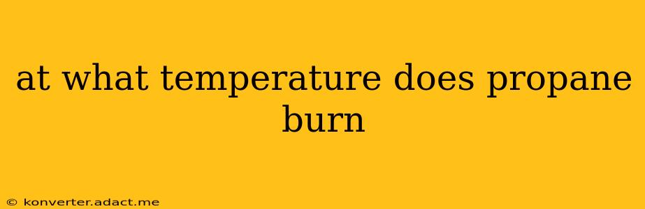 at what temperature does propane burn