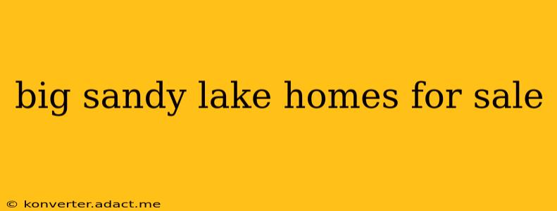 big sandy lake homes for sale