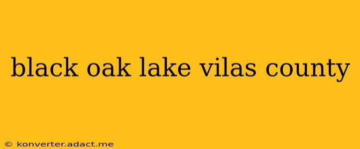 black oak lake vilas county
