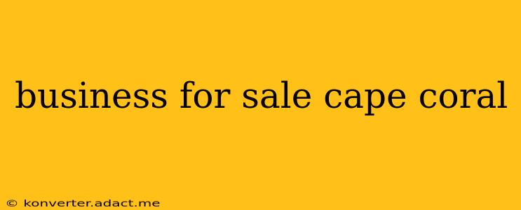 business for sale cape coral