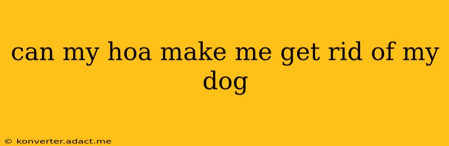 can my hoa make me get rid of my dog