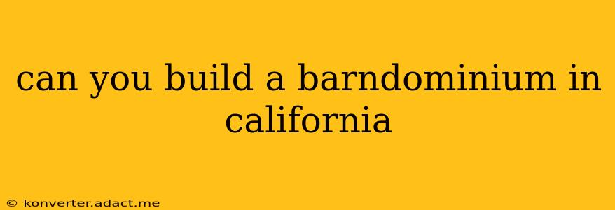 can you build a barndominium in california