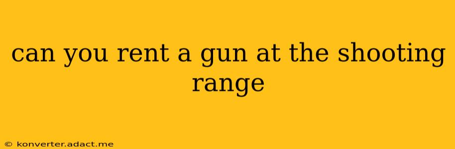 can you rent a gun at the shooting range
