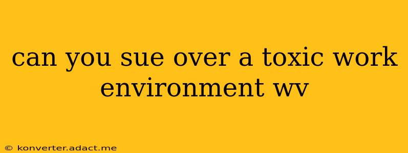 can you sue over a toxic work environment wv