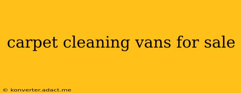 carpet cleaning vans for sale