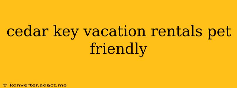 cedar key vacation rentals pet friendly