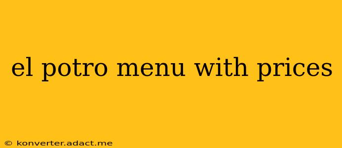 el potro menu with prices