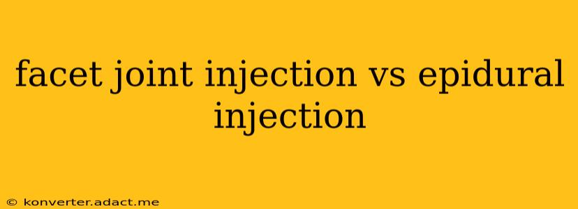 facet joint injection vs epidural injection