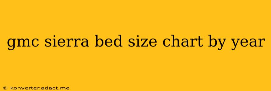 gmc sierra bed size chart by year
