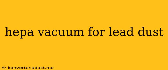hepa vacuum for lead dust