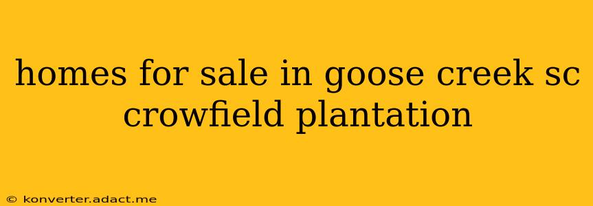 homes for sale in goose creek sc crowfield plantation