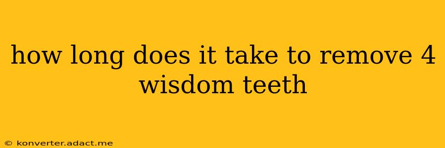 how long does it take to remove 4 wisdom teeth