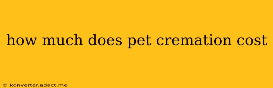 how much does pet cremation cost