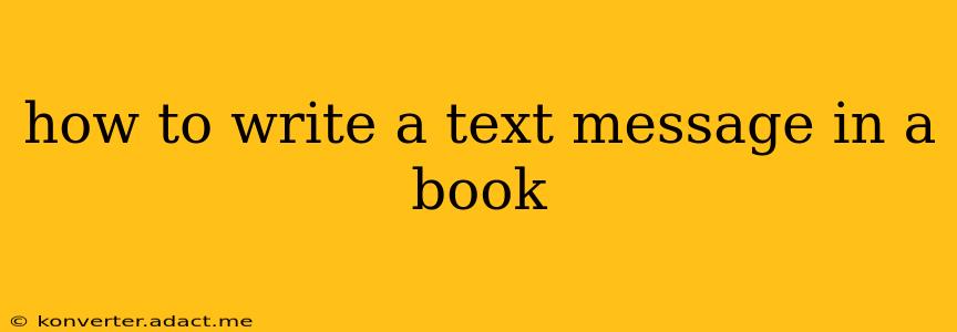 how to write a text message in a book