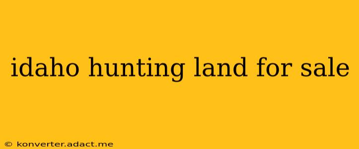 idaho hunting land for sale
