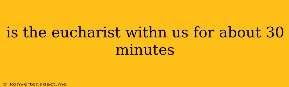is the eucharist withn us for about 30 minutes