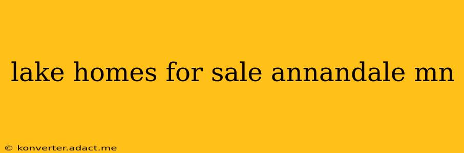 lake homes for sale annandale mn