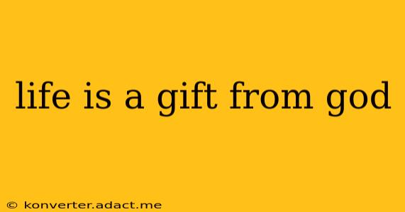 life is a gift from god