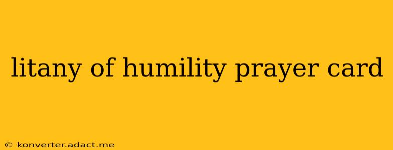 litany of humility prayer card