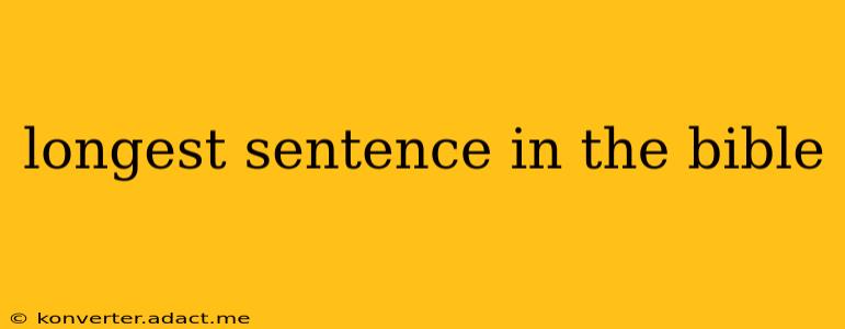 longest sentence in the bible