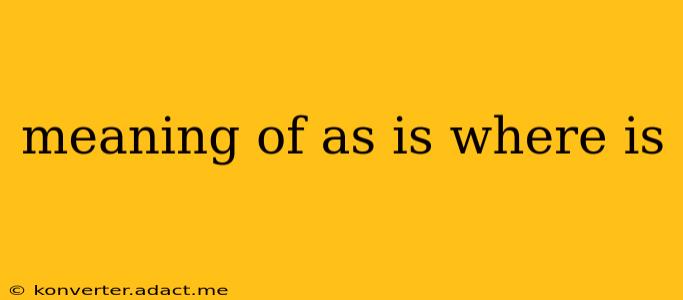 meaning of as is where is
