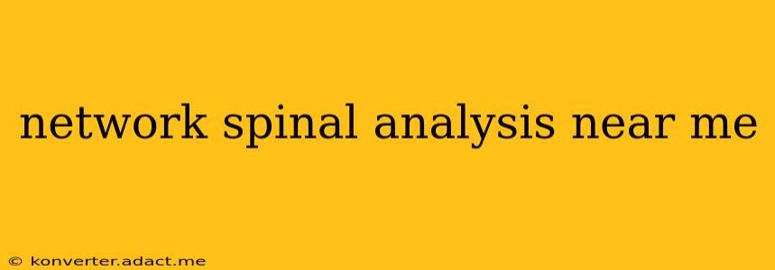 network spinal analysis near me