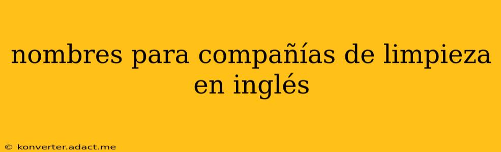 nombres para compañías de limpieza en inglés