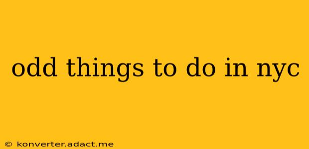 odd things to do in nyc