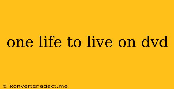 one life to live on dvd