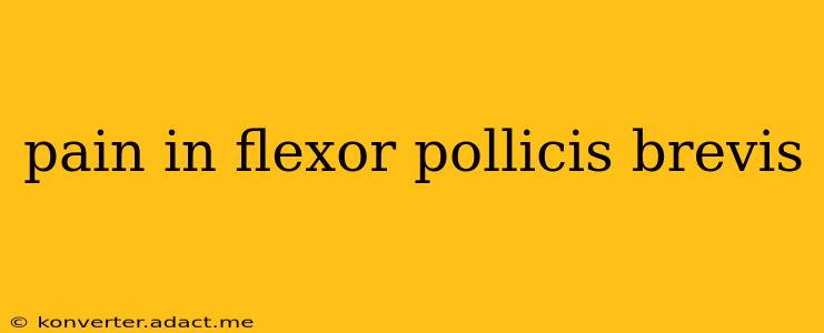 pain in flexor pollicis brevis