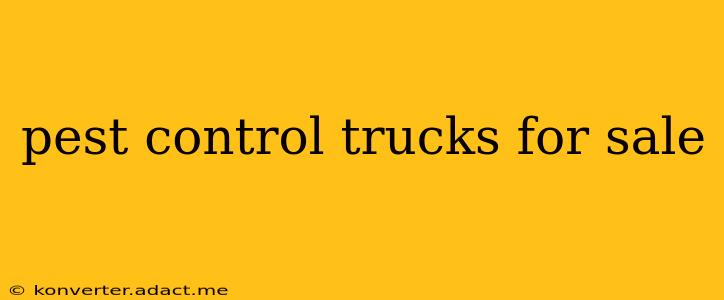 pest control trucks for sale