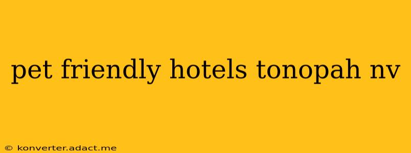 pet friendly hotels tonopah nv
