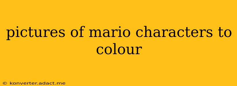 pictures of mario characters to colour
