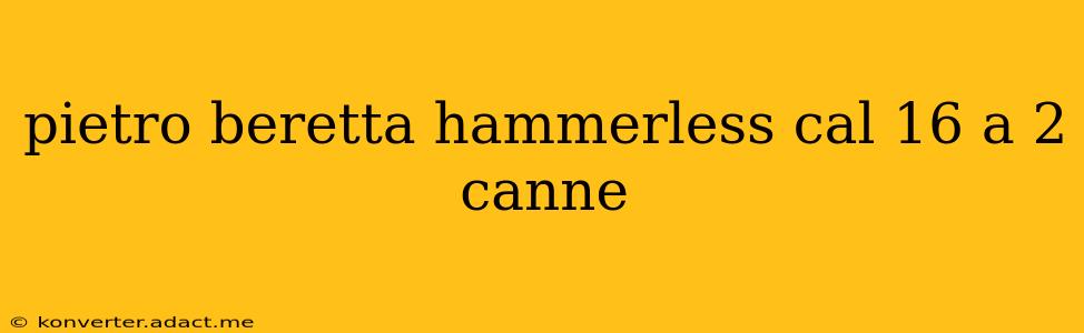 pietro beretta hammerless cal 16 a 2 canne