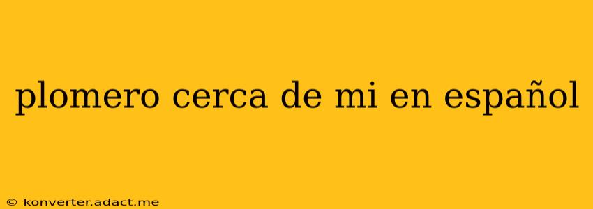 plomero cerca de mi en español