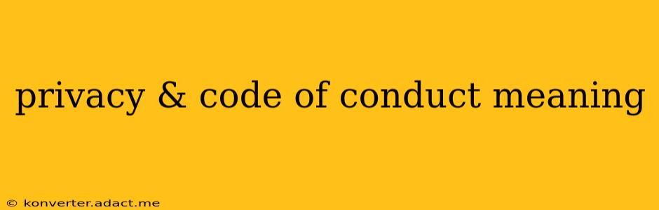 privacy & code of conduct meaning