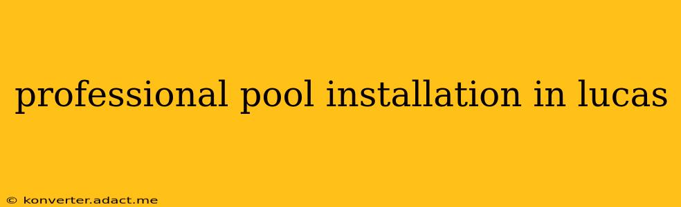 professional pool installation in lucas