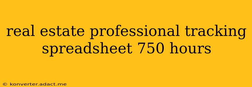real estate professional tracking spreadsheet 750 hours