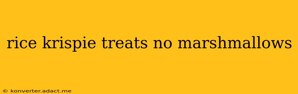 rice krispie treats no marshmallows
