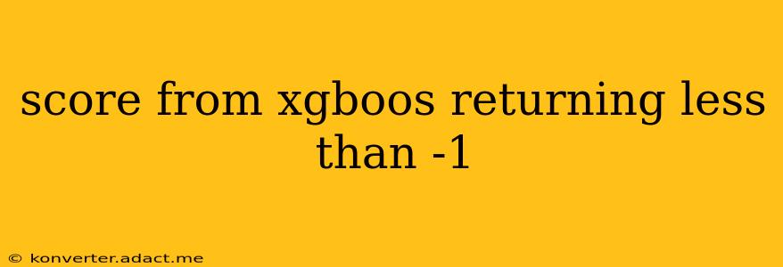score from xgboos returning less than -1