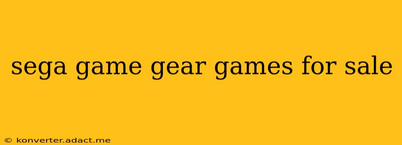 sega game gear games for sale