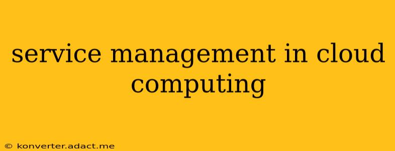 service management in cloud computing