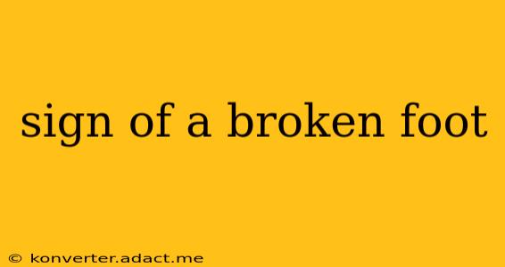 sign of a broken foot