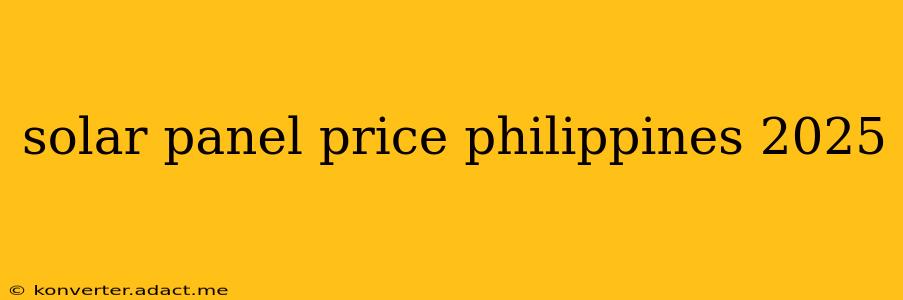 solar panel price philippines 2025